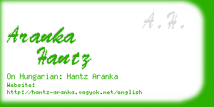 aranka hantz business card